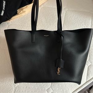 YSL Shopping Leather Black Tote